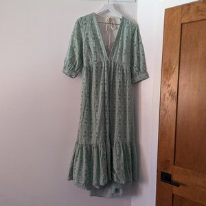 ASOS Eyelet Seafoam Green Midi Dress